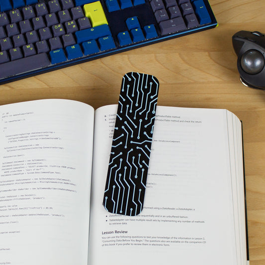 Bogmærke med printplade - blå