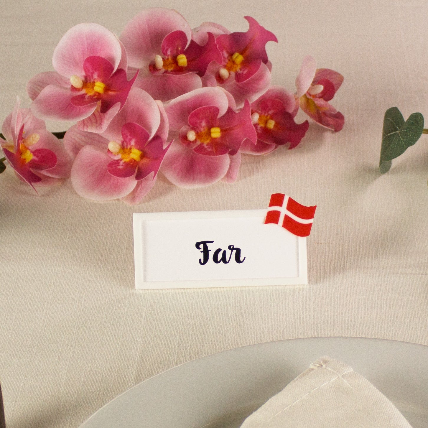 Bordkort med dannebrog flag