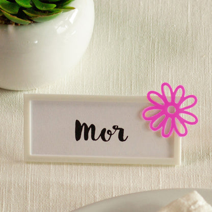 Bordkort med blomst pink