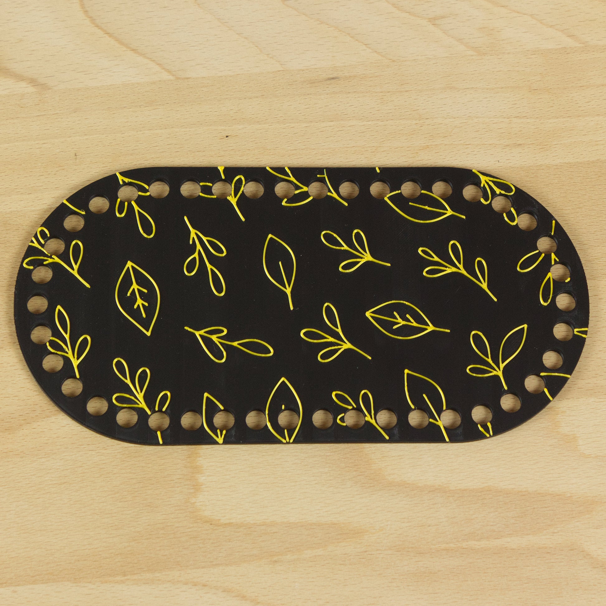 Oval bund med blade 22x11 cm