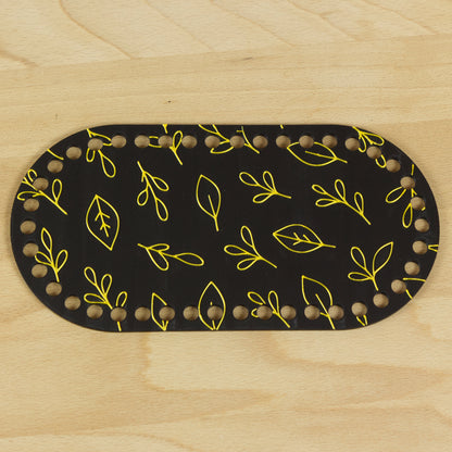 Oval bund med blade 22x11 cm