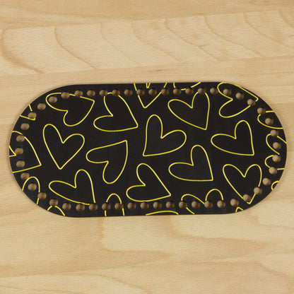 Oval bund med hjerter 26x13 cm